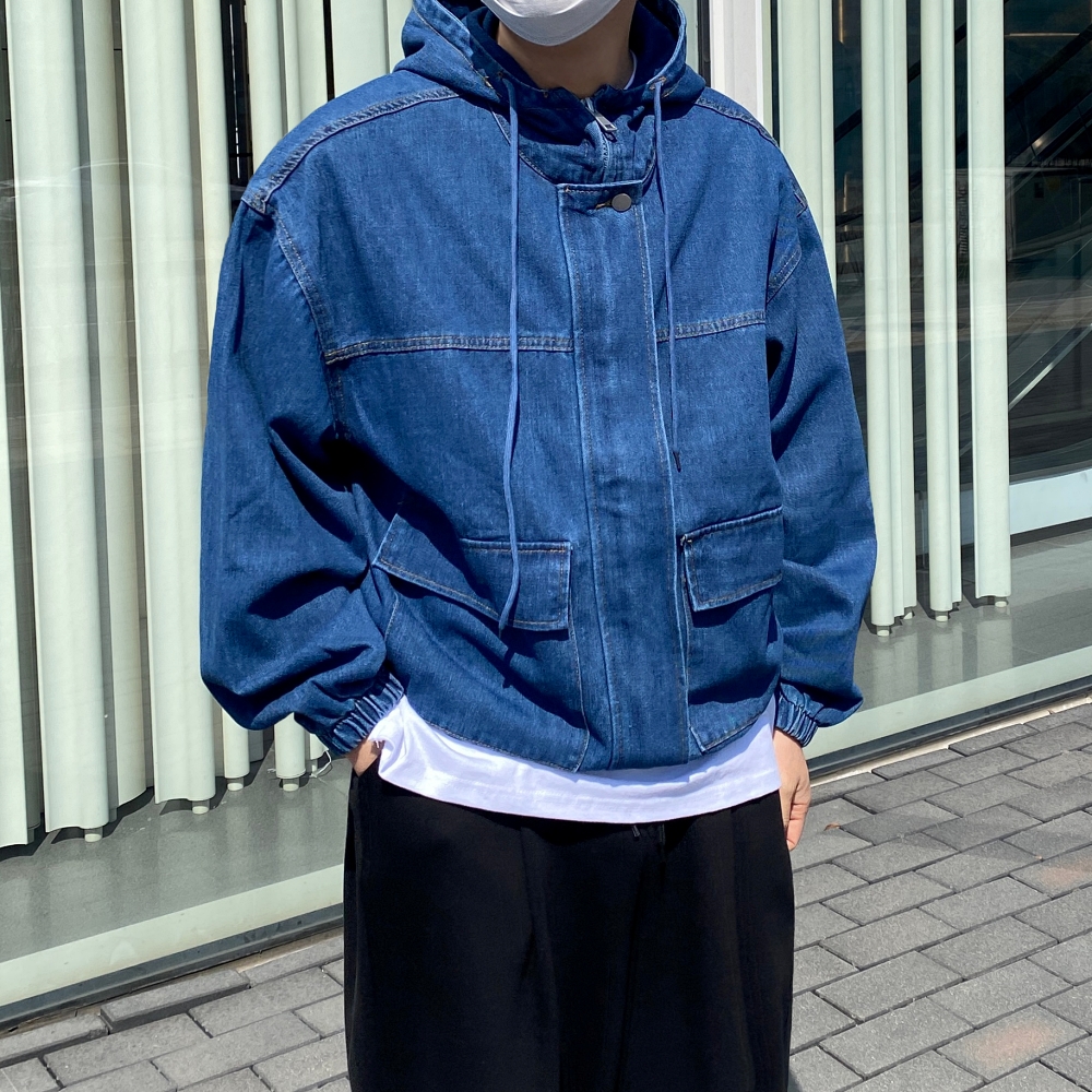 남자후드청자켓 남자오버핏데님자켓 - 상품 이미지