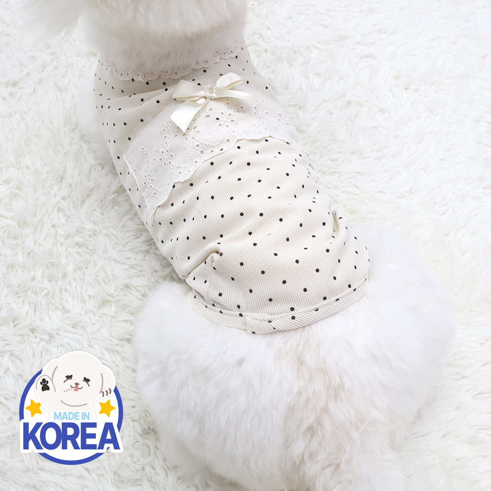 국산 강아지잠옷 강아지실내복 애견옷 중형견 대형견 땡땡이 잠옷 D라라독 - 상세 이미지 4