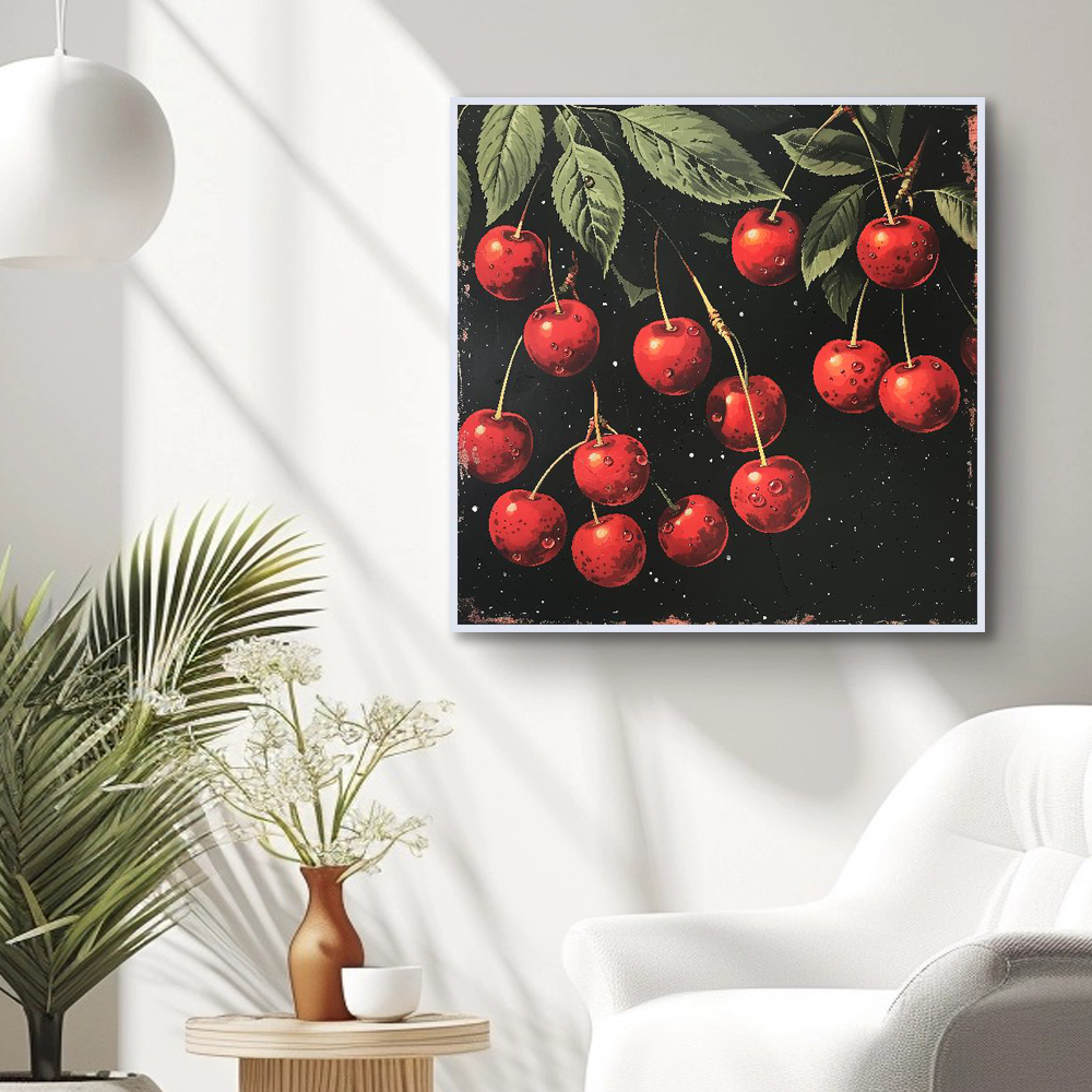 봄날의체리 80cm X 80cm 무광블랙 알루미늄액자 - 상세 이미지 3