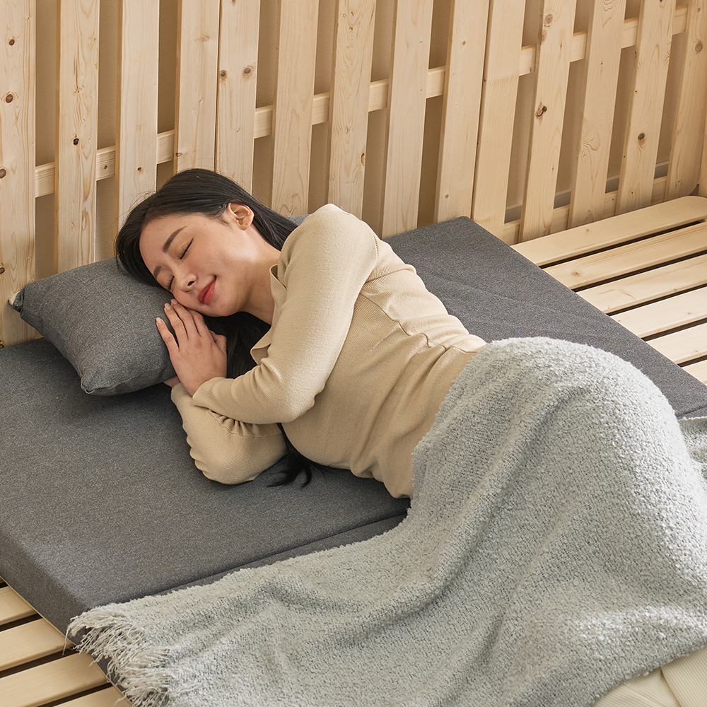 서광퍼니처 휴폴드 허리에좋은 HR황토폼 3단 바닥 접이식 토퍼 방수 매트리스 멀티싱글