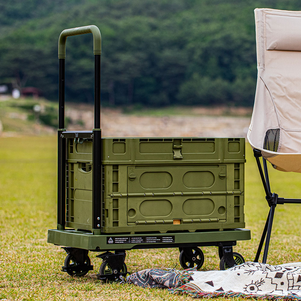 로티홈시스 접이식 카트 쇼핑 마트 손수레 핸드 시장 4바퀴 L(대형), 카키