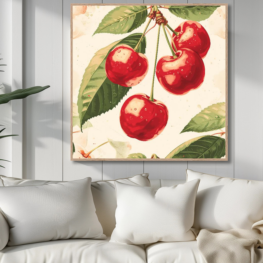 봄날의체리 80cm X 80cm 무광블랙 알루미늄액자 - 상세 이미지 4
