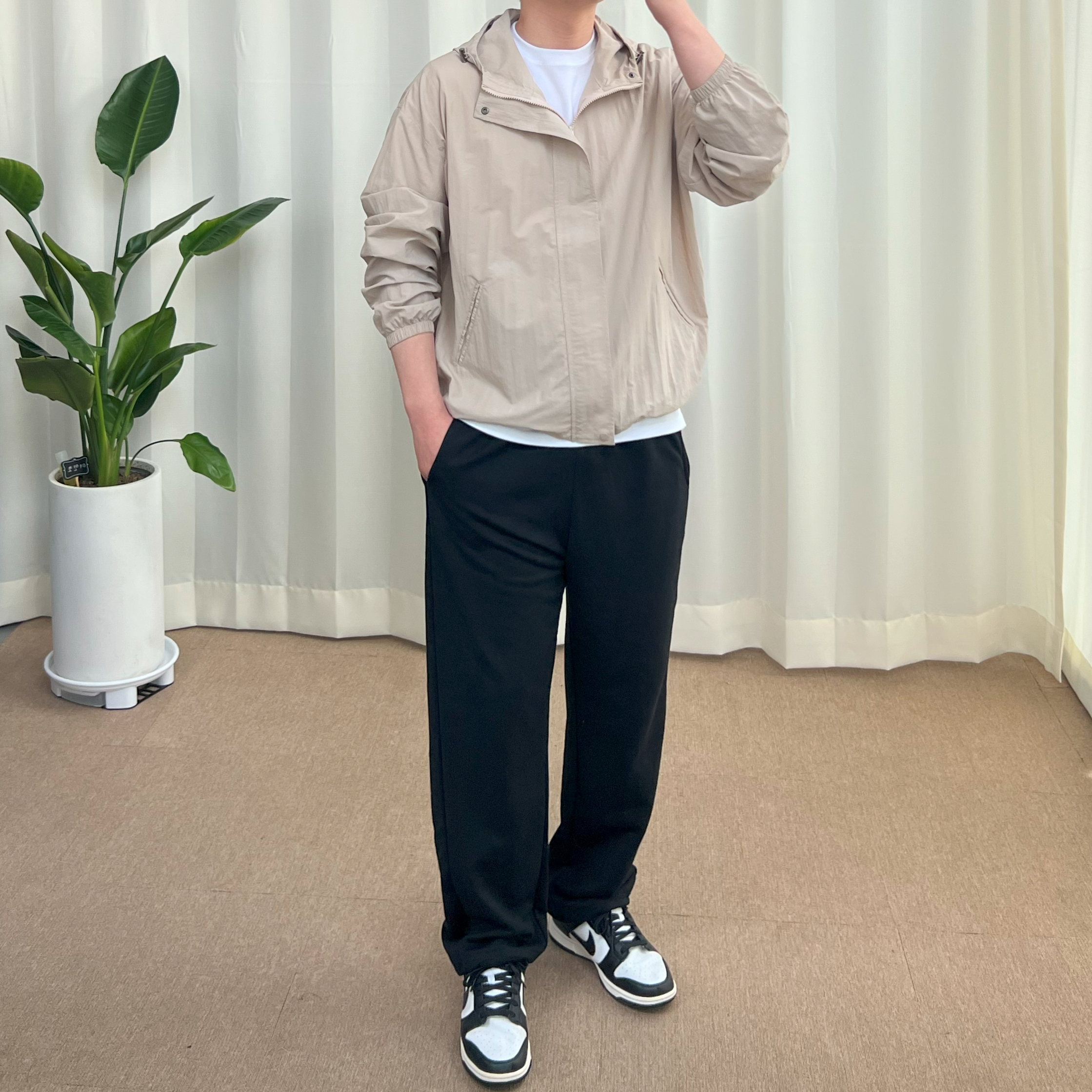 남자 봄 기본 남여 오버핏 후드 바람막이 이미지 7