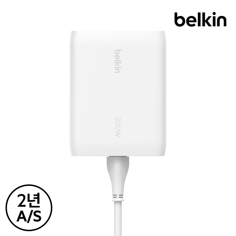 벨킨 200W C타입 4포트 GaN PD 3.1 PPS 고속 충전기 WCH015kr 갤럭시 S25 아이폰17 16 14 13 맥북 에어 M4 아이패드 노트북 충전