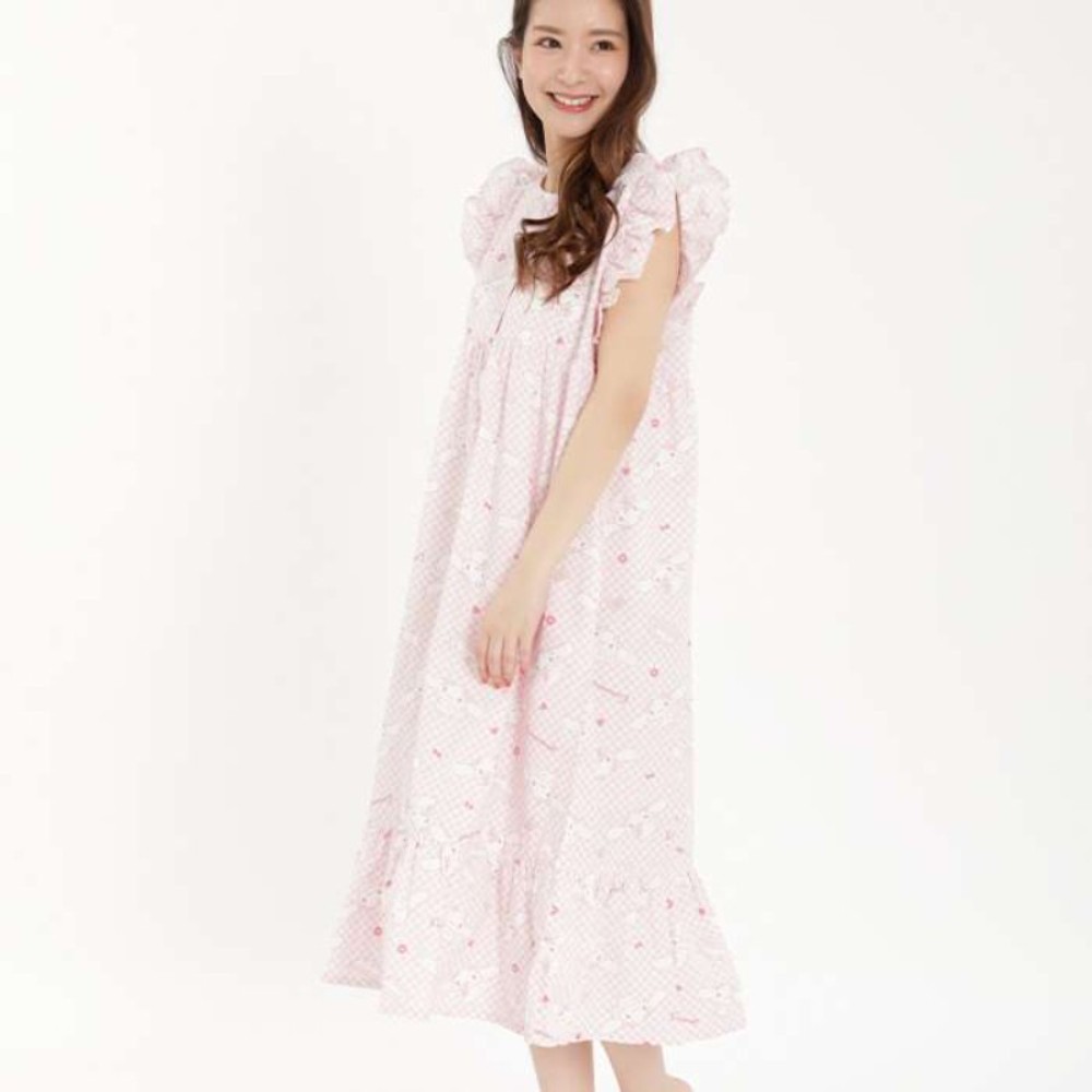 산리오 시나몬 프릴 원피스 여성사이즈 파자마 잠옷 SAN-1480 사자크 SAZAC 이미지 3