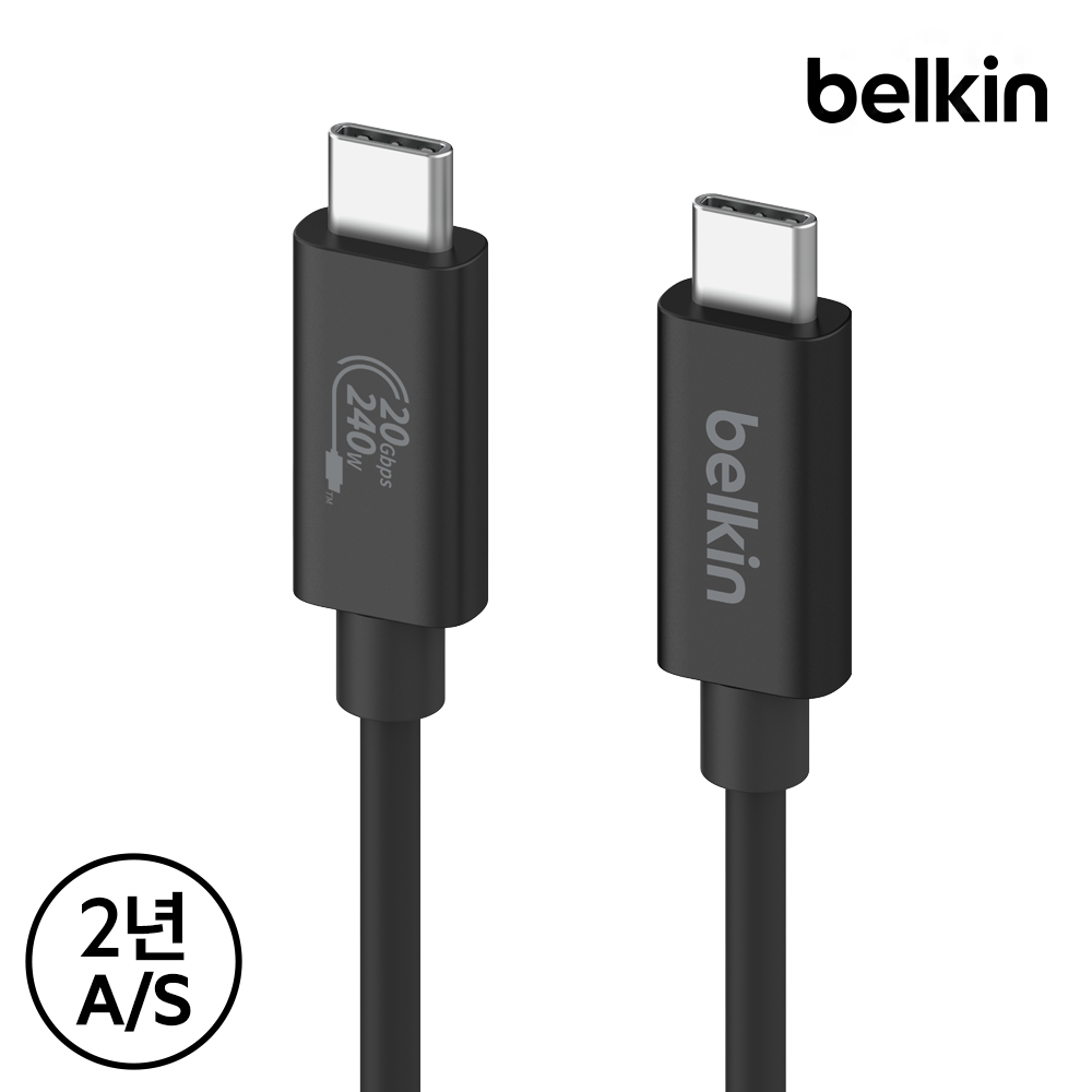 벨킨 240W USB4 C타입 초고속 충전 케이블 20Gbps 2M INZ004bt2M 아이폰17 맥북 에어 프로 M5 아이패드 태블릿 노트북 호환 - 상세 이미지 2