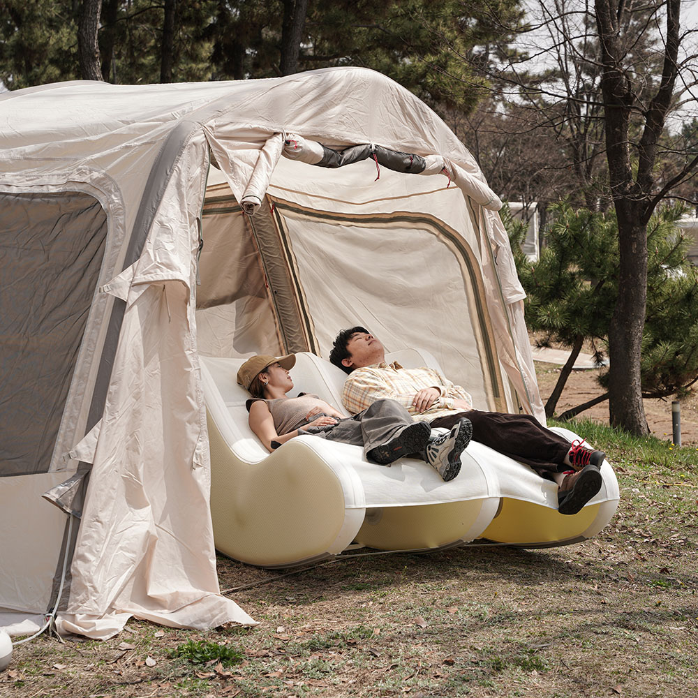 에어박스 프리미엄 2인용 에어라운지체어 100% 방수 썬배드 야외의자