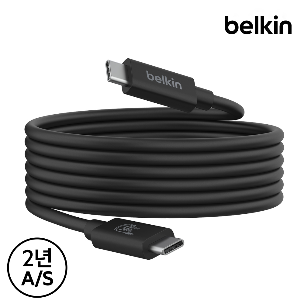 벨킨 240W USB4 C타입 초고속 충전 케이블 20Gbps 2M INZ004bt2M 아이폰17 맥북 에어 프로 M5 아이패드 태블릿 노트북 호환 - 상세 이미지 4