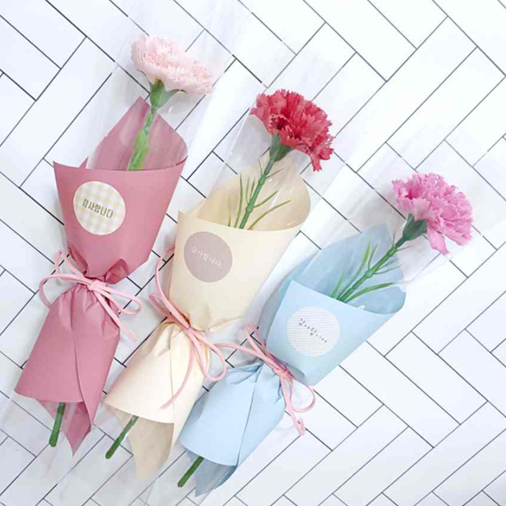 카네이션한송이 스승의날 어버이날 작은꽃다발 비누꽃 5송이 - 상세 이미지 3