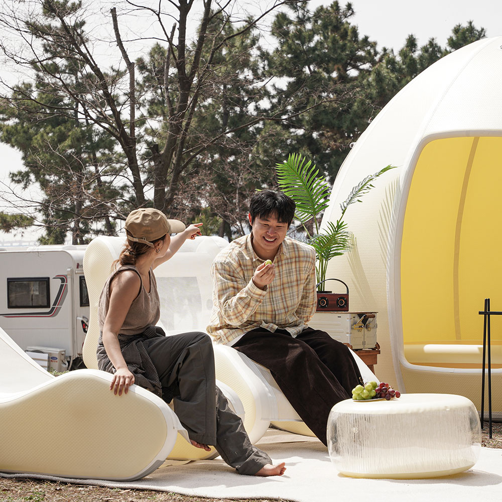 [리뷰약속 / 12월 초특가 행사 샘플 판매 색상 랜덤]  에어박스 프리미엄 1인용 에어라운지체어 (100% 방수 썬배드)