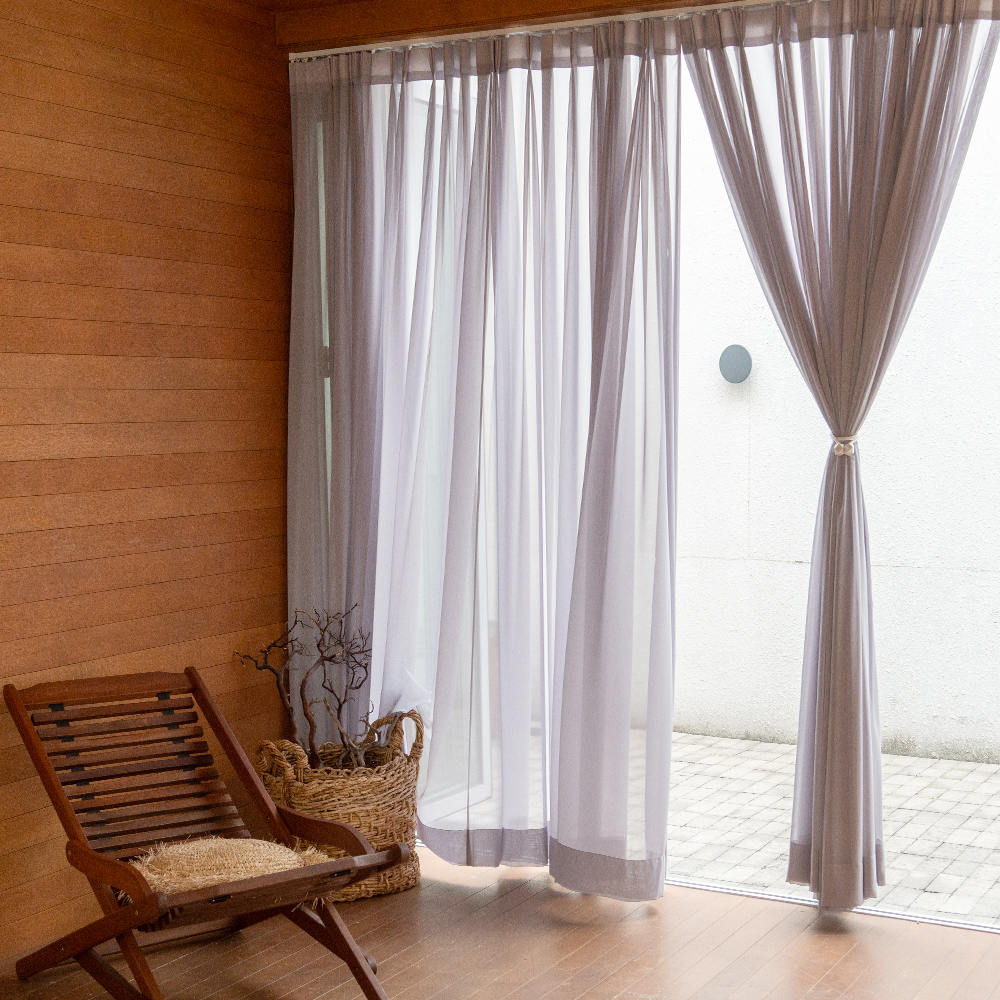 차르르 나비주름 쉬폰커튼 베이지 그레이 블랙 3 Color 세로 250CM