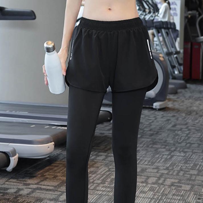 여자 일체형 레깅스 반바지 헬스 치마 반바지 필라테스 이미지 2