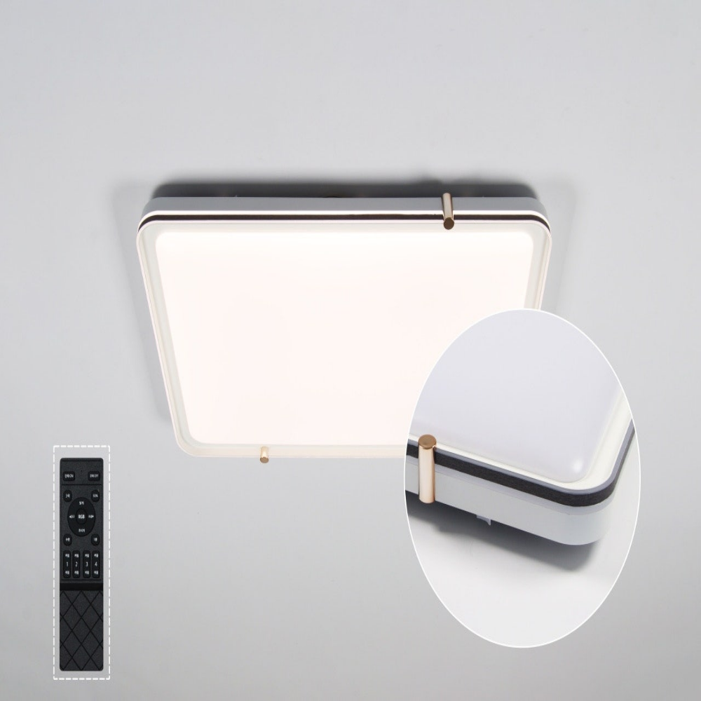KS인증/무료+당일발송 LED IOT 리모컨 거실등 아파트 사각 거실 조명 등 150W, 전구색주백색주광색 - 상품 이미지
