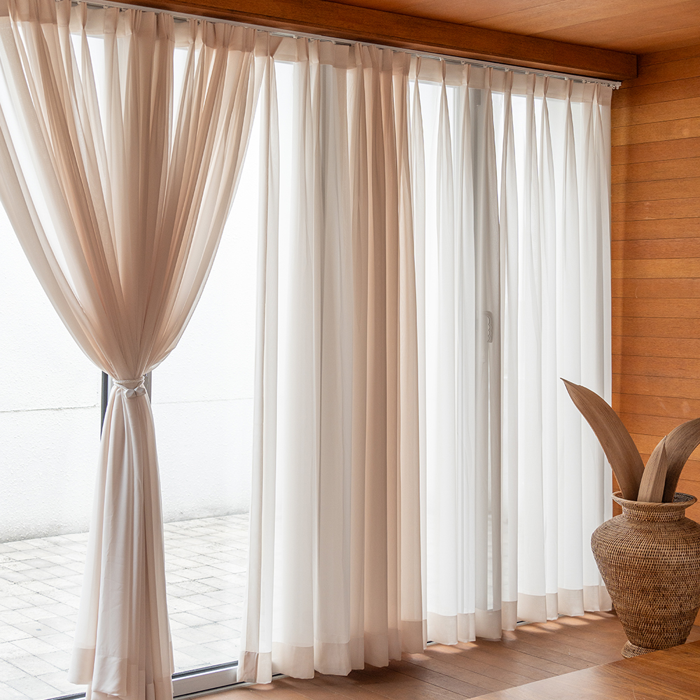 차르르 나비주름 쉬폰커튼 베이지 그레이 블랙 3 Color 세로 250CM