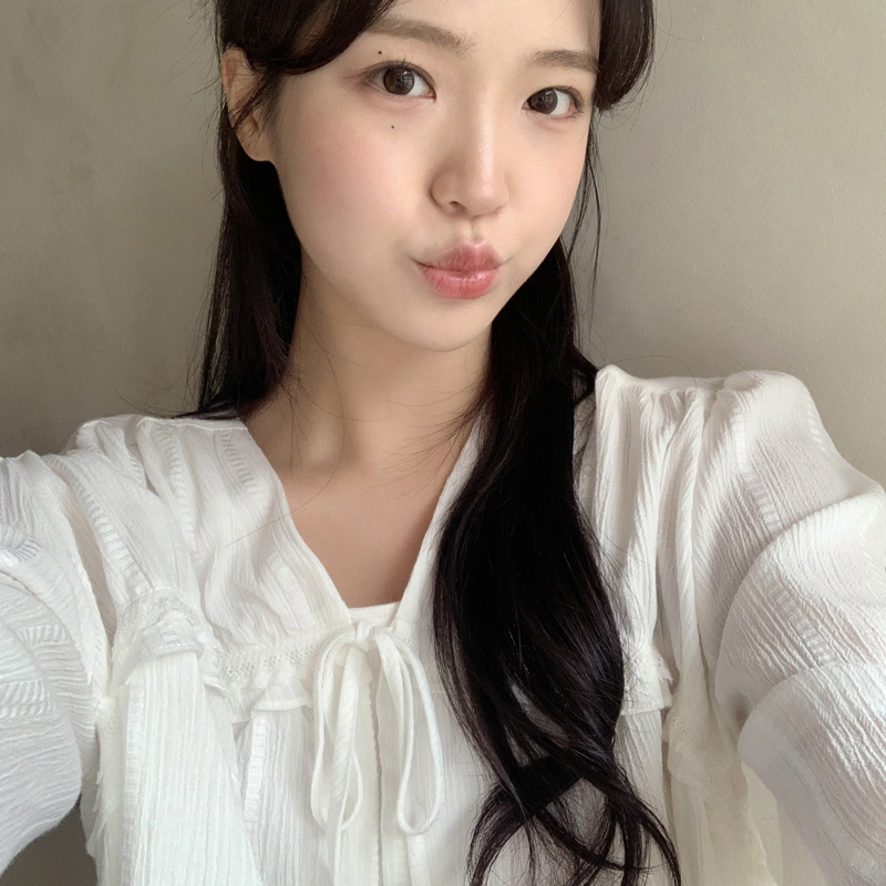 아일로 요루 셔링 여리 루즈핏 크롭 블라우스 bs7860 - 상세 이미지 3