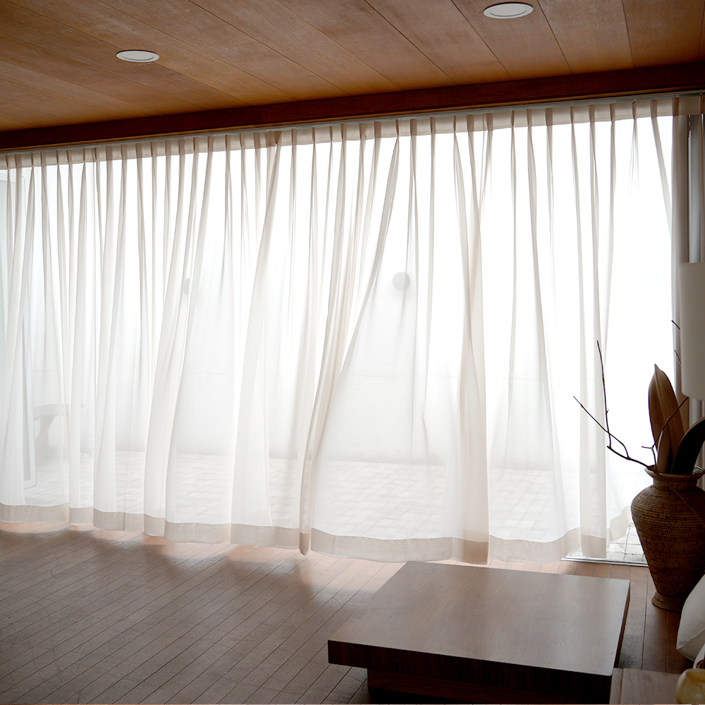 차르르 나비주름 쉬폰커튼 베이지 그레이 블랙 3 Color 세로 250CM