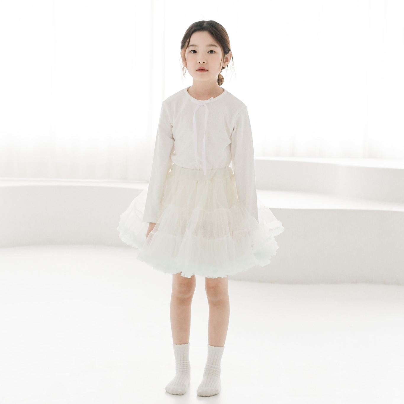 앤 리본 티셔츠 아동 여아 유아 키즈 어린이 긴팔 기본티 봄 가을 초등학생 - 상세 이미지 3