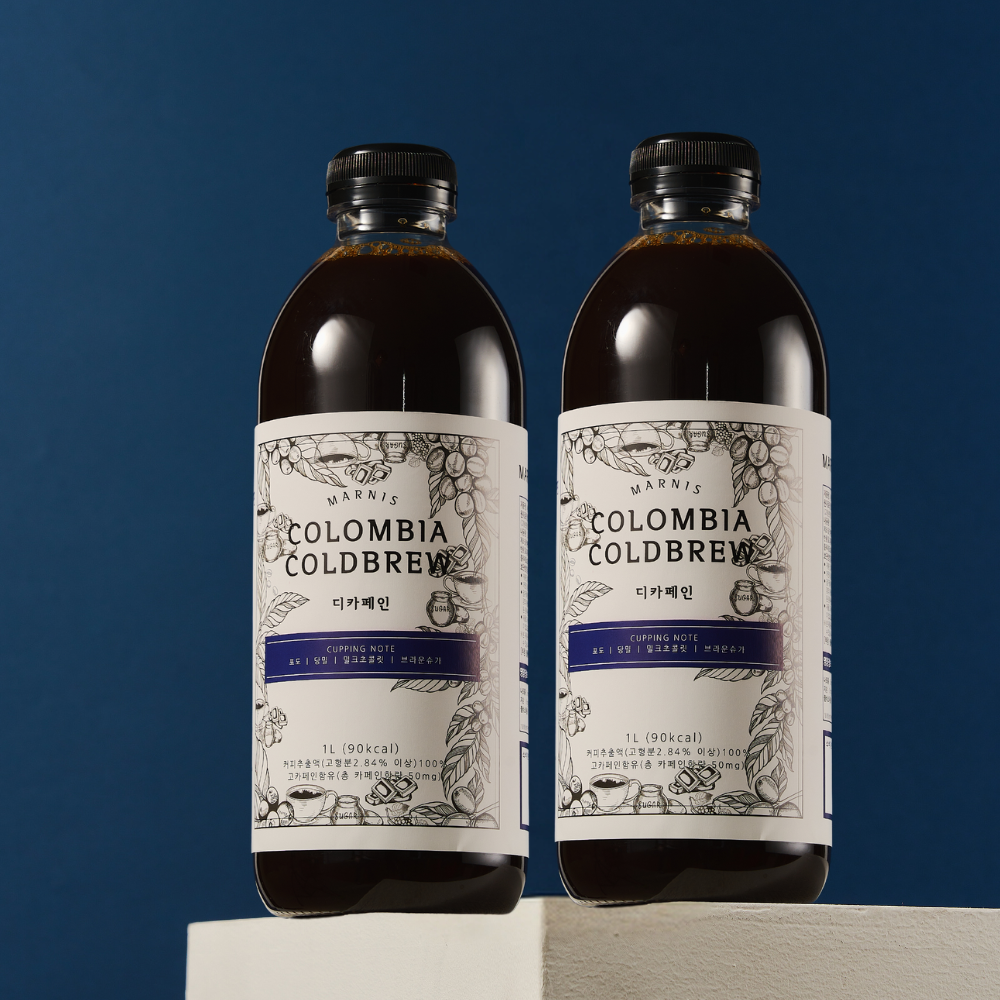 1L+1L 마르니스 디카페인 콜드브루 원액 더치커피 액상 커피 답례품 콜롬비아 대용량