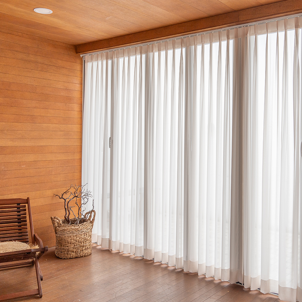 차르르 나비주름 쉬폰커튼 베이지 그레이 블랙 3 Color 세로 250CM