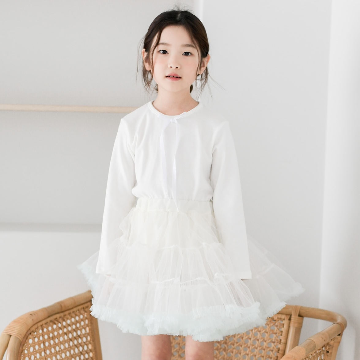앤 리본 티셔츠 아동 여아 유아 키즈 어린이 긴팔 기본티 봄 가을 초등학생 - 상세 이미지 2