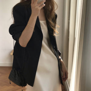 (자체제작)어텀 투버튼 루즈핏 하프 자켓 오버핏 테일러드 블레이저 싱글 ... 착용 후기 | 사이즈/핏 총정리 - 상품 이미지 4
