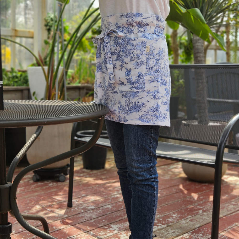 [허리앞치마] 뜨왈 린넨 미니 카페 공방 하프에이프런 홈수니