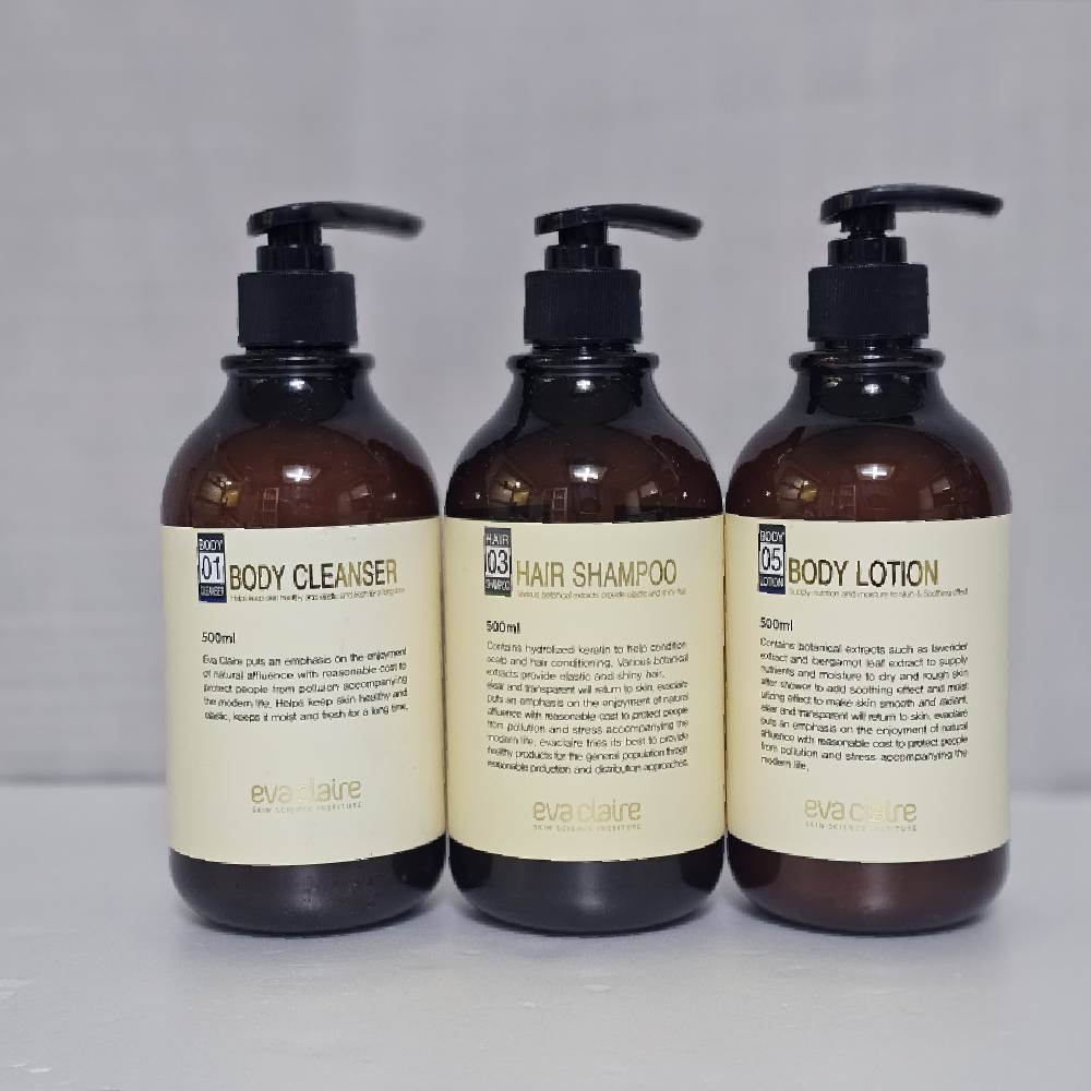 에바끌레르 끈적임없는 식물성추출물 내추럴 바이오 미네랄 바디 500ml 3종세트 - 상품 이미지
