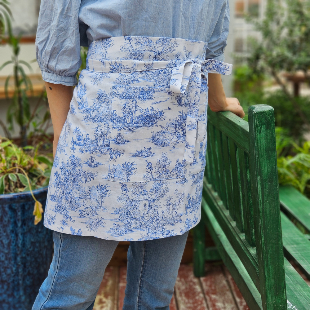 [허리앞치마] 뜨왈 린넨 미니 카페 공방 하프에이프런 홈수니