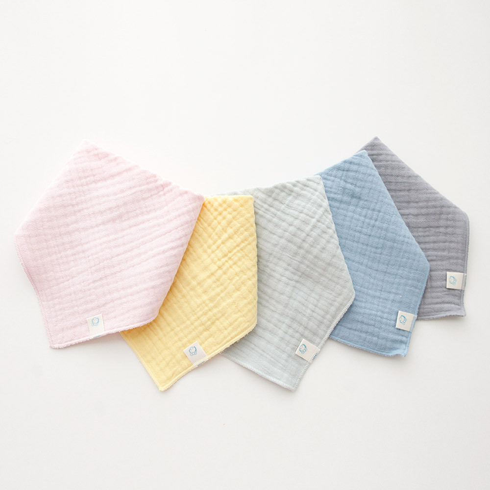 부드러운 삼중(6중) 거즈 유아 스카프빕 5종세트 아기 목수건
