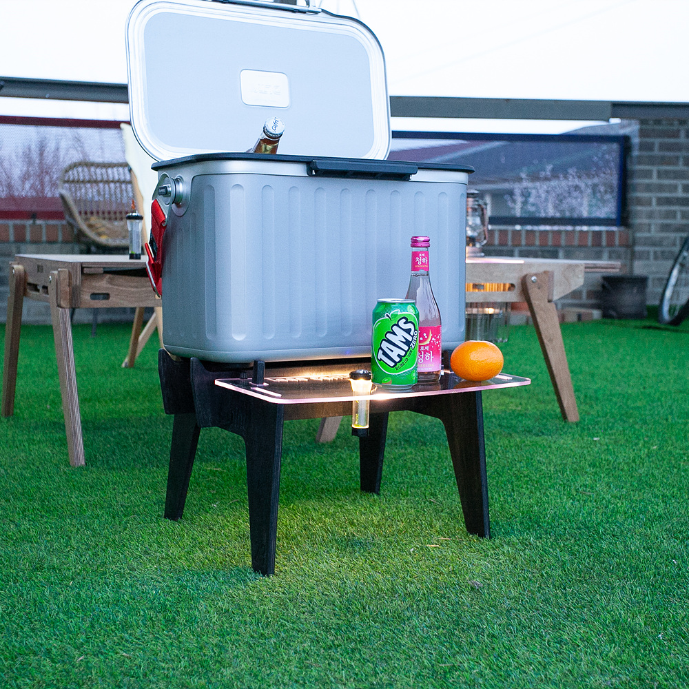 캠핑 쿨러스탠드 오이스터 투명선반 쿨러받침대