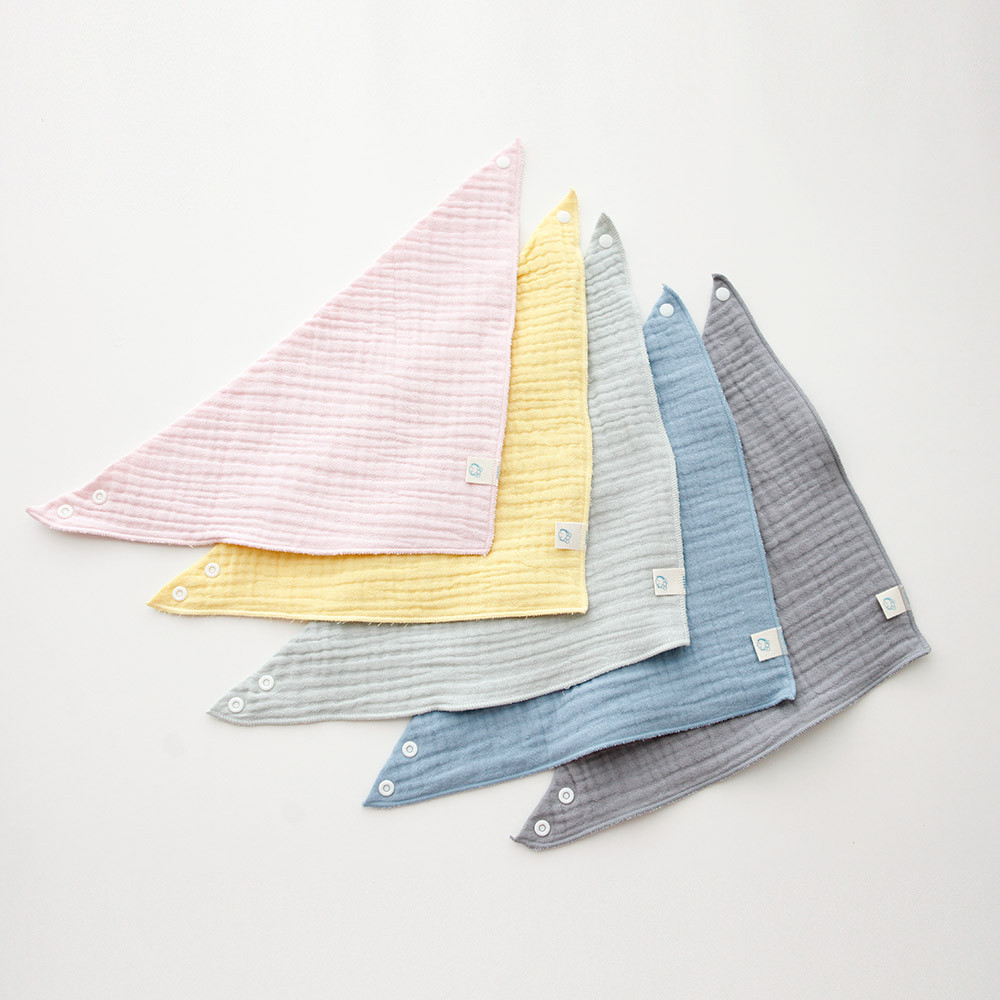 부드러운 삼중 거즈 유아 스카프빕 5종세트 아기 목수건