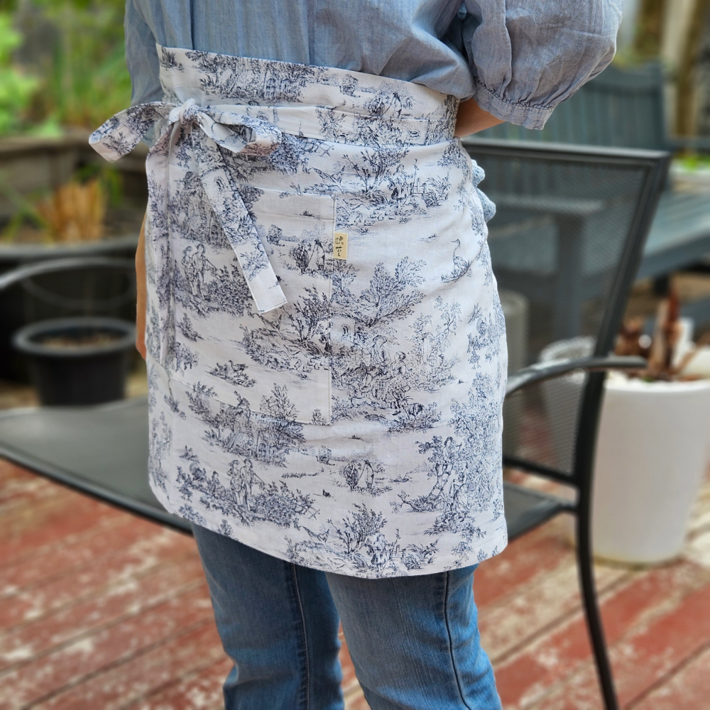 [허리앞치마] 뜨왈 린넨 미니 카페 공방 하프에이프런 홈수니