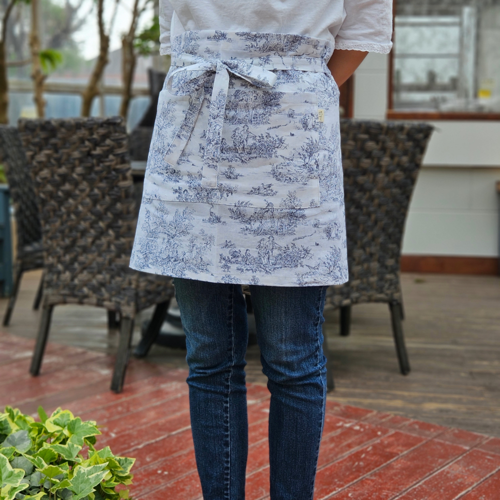 [허리앞치마] 뜨왈 린넨 미니 카페 공방 하프에이프런 홈수니