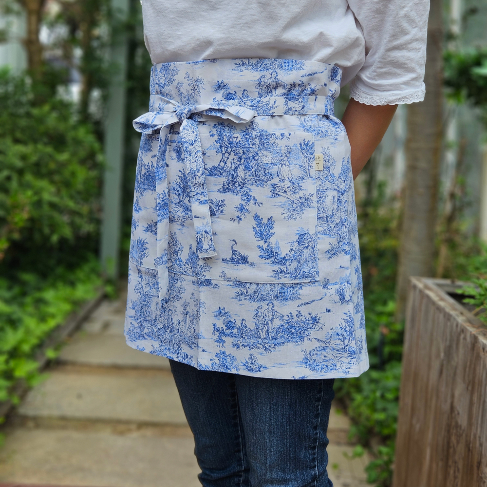 [허리앞치마] 뜨왈 린넨 미니 카페 공방 하프에이프런 홈수니