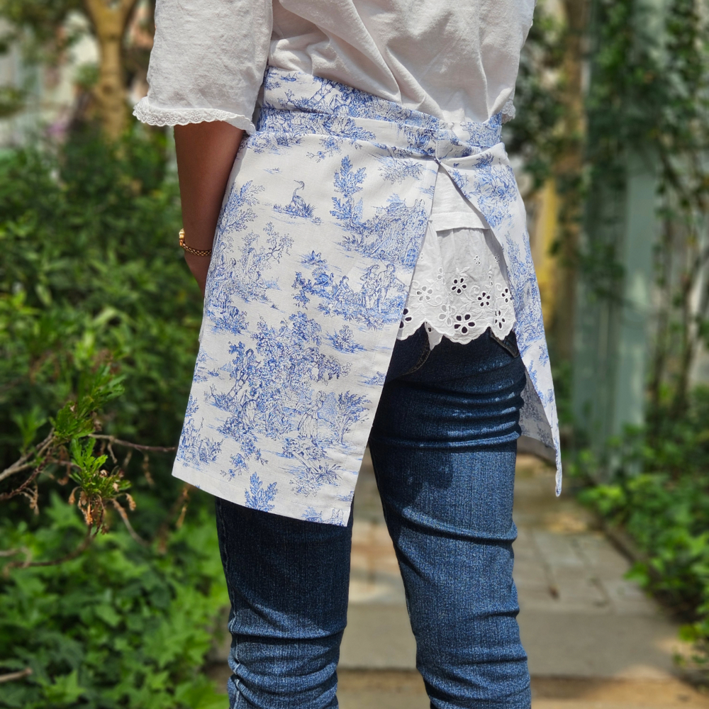 [허리앞치마] 뜨왈 린넨 미니 카페 공방 하프에이프런 홈수니