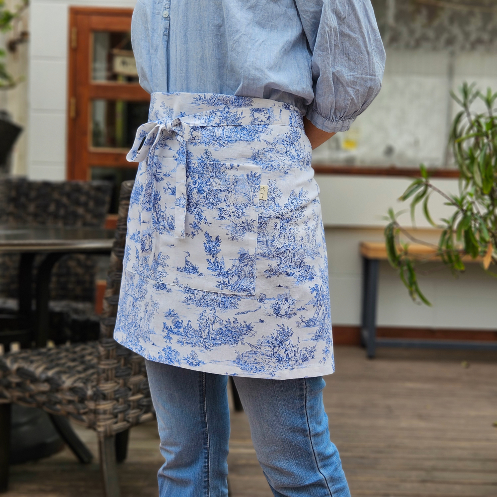 [허리앞치마] 뜨왈 린넨 미니 카페 공방 하프에이프런 홈수니
