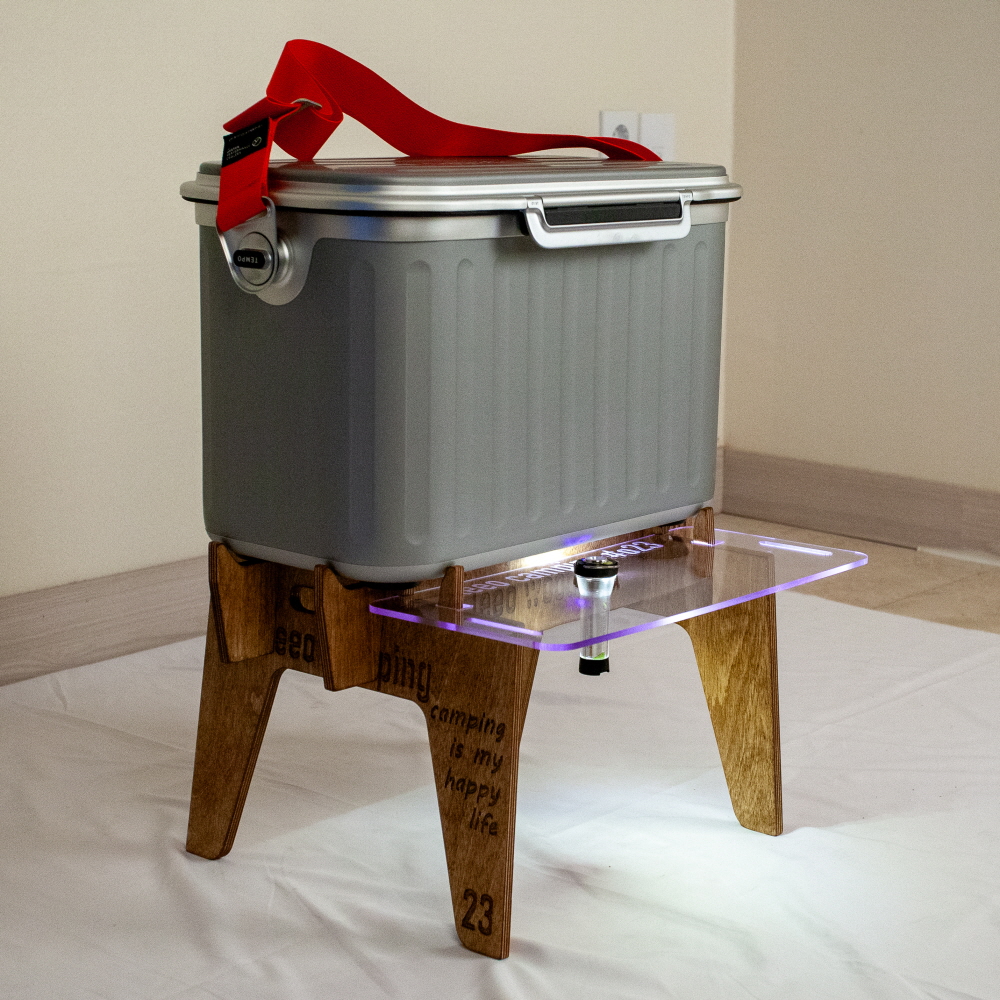 캠핑 쿨러스탠드 오이스터 투명선반 쿨러받침대