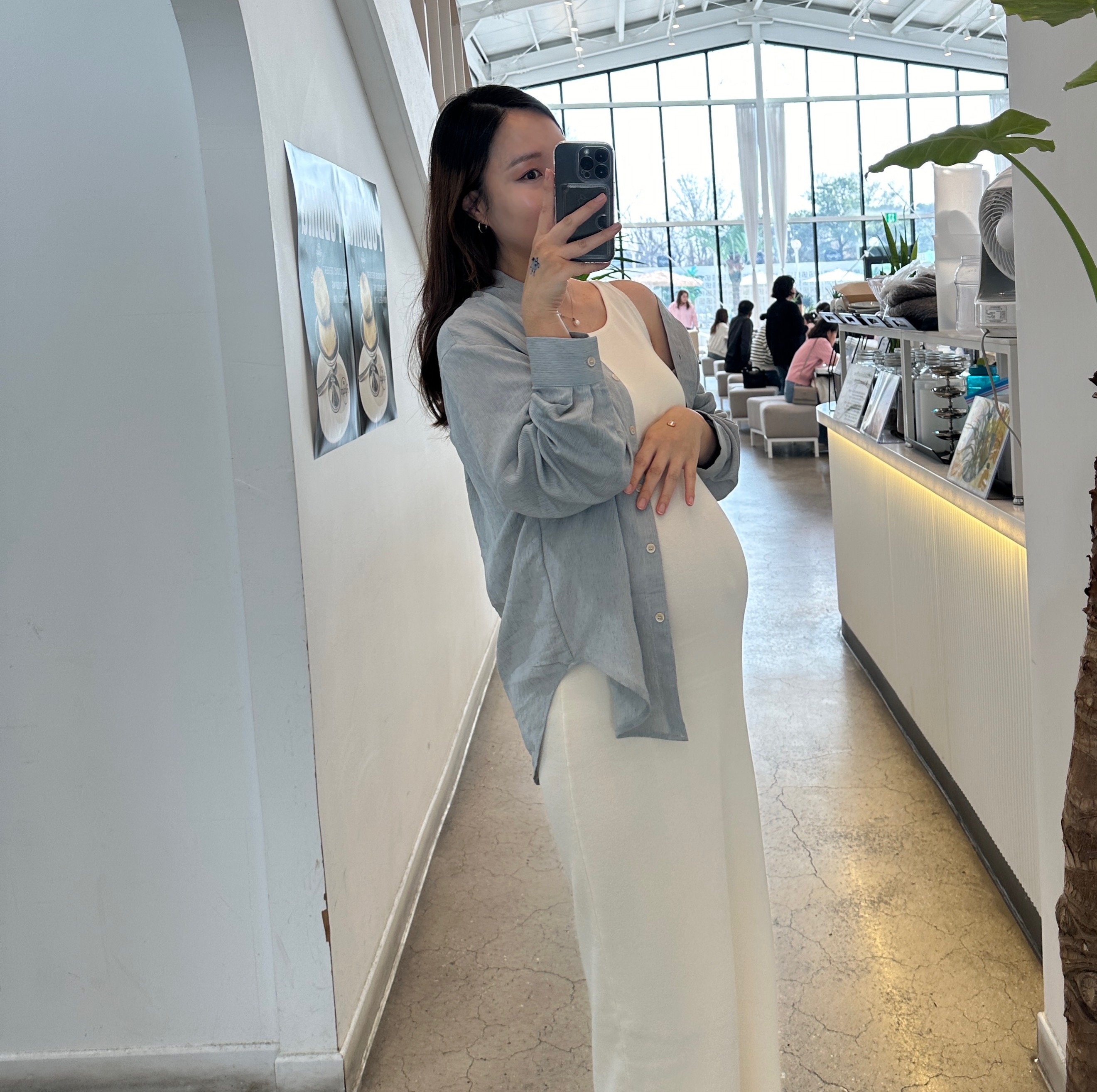 임산부가능 린넨 네추럴 찰랑셔츠 임산부남방 임부복 빅사이즈 오버핏 만삭 상세 이미지 55