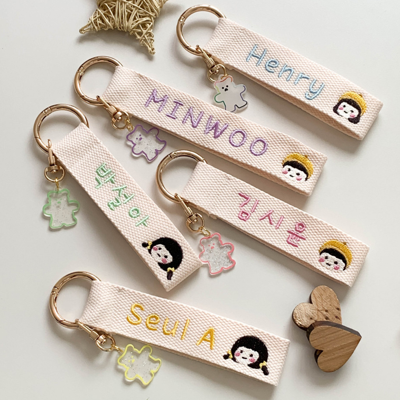 자수네임택 어린이집 네임택 유치원 가방 이름표 낮잠이불 골프 캐리어 키링 네임텍 제작