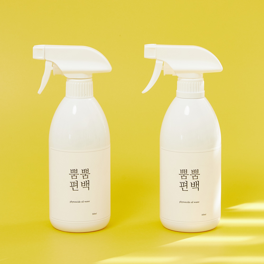 뿜뿜편백 3%천연편백오일함유 편백수 피톤치드 스프레이 500mL+500mL 집안냄새제거 탄냄새제거 담배냄새제거 실내탈취제 이사선물 - 상품 이미지