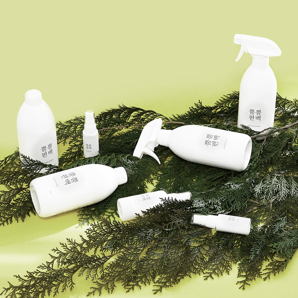 뿜뿜편백 3%천연편백오일함유 편백수 피톤치드 스프레이 500mL+500mL 집안냄새제거 탄냄새제거 담배냄새제거 실내탈취제 이사선물 - 상세 이미지 4