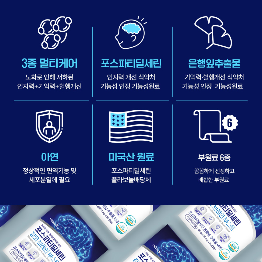 포스파티딜세린 징코 아연 뇌건강 기억력 인지력 혈행 개선 플라보놀배당체 - 상세 이미지 3
