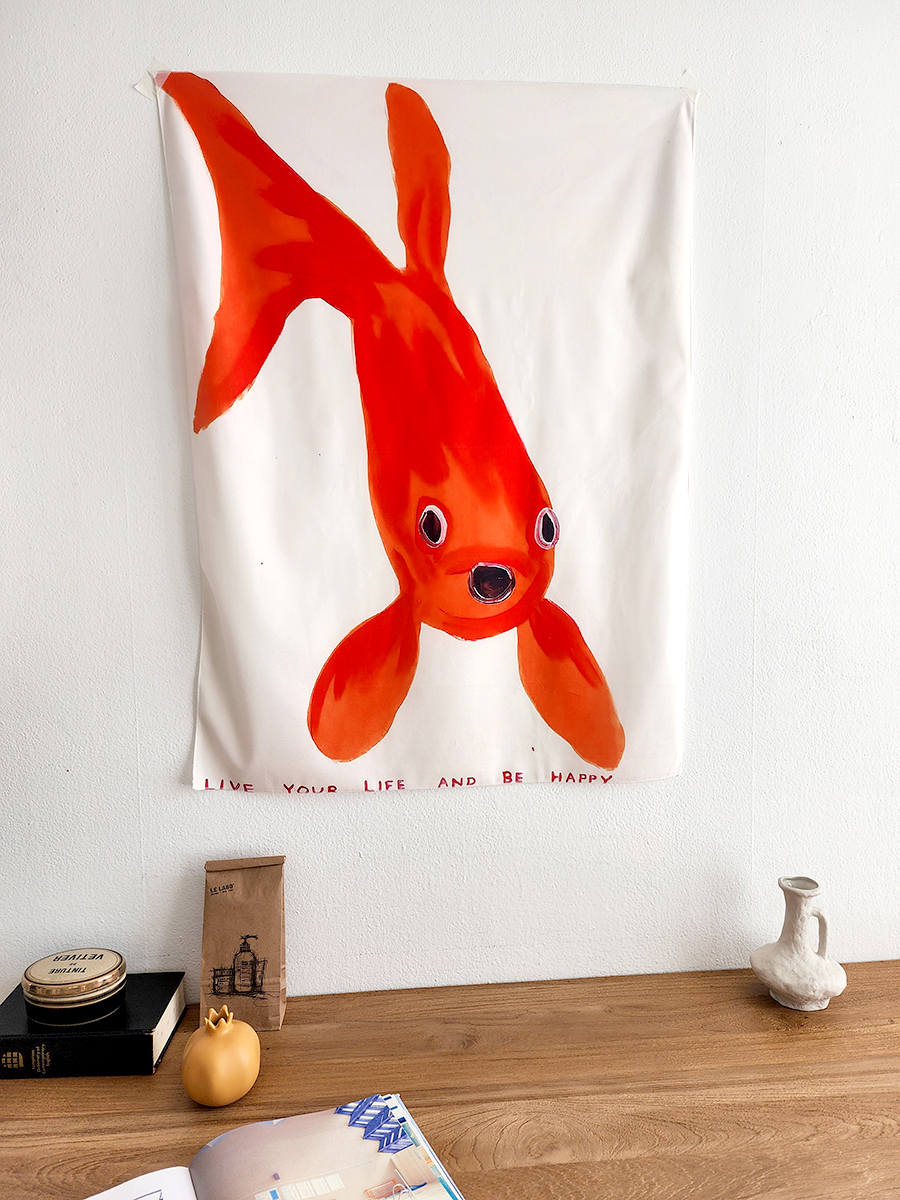 블랑쉬 풍수에 좋은 금붕어 패브릭 포스터 벽걸이 벽장식 바란스 73x95