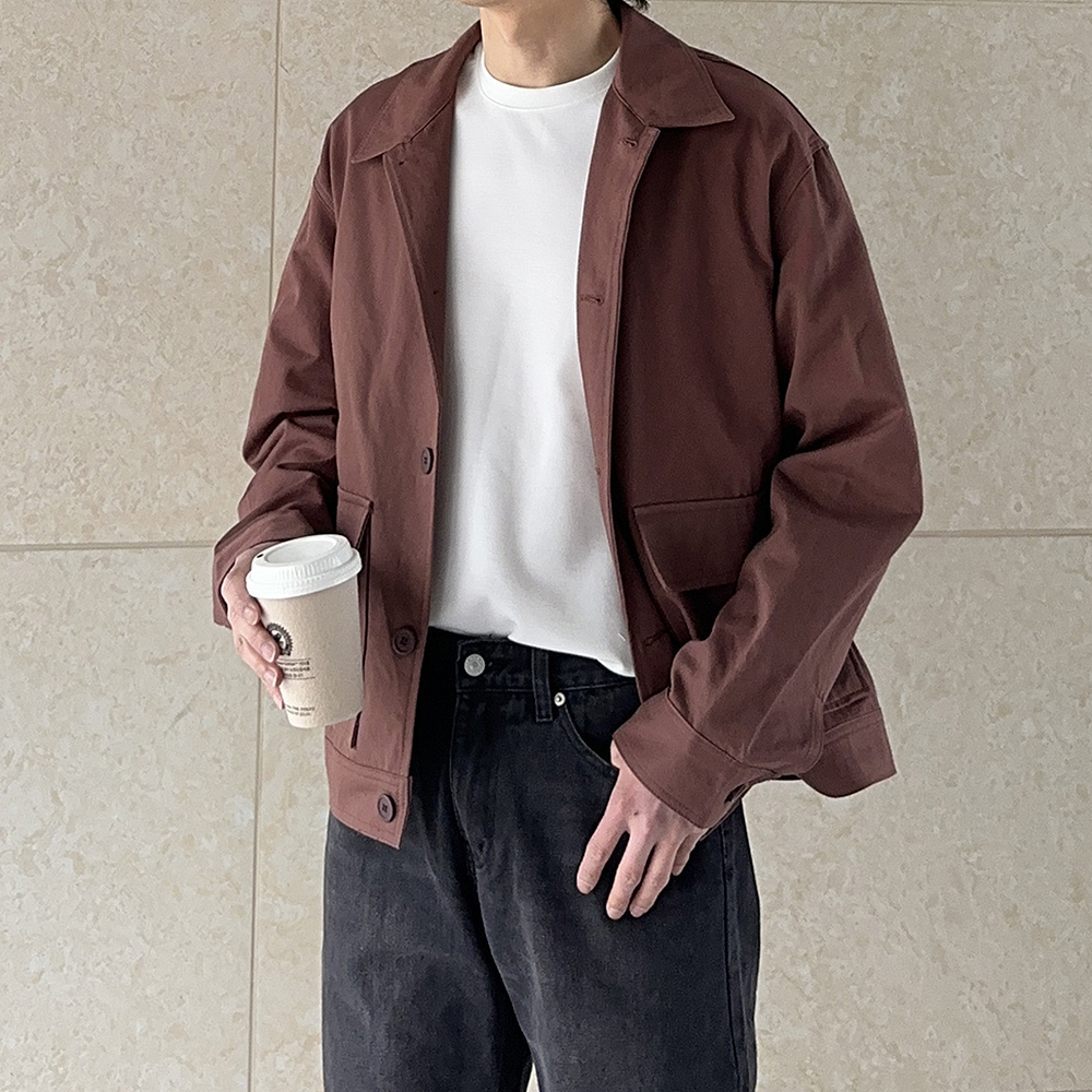 남자봄자켓 오버핏 옥스포드 가을 남자 자켓 - 상세 이미지 2