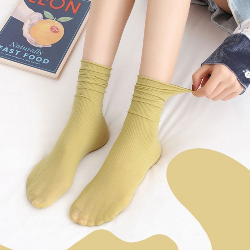 보풀없는양말 메리제인양말 조리원 무압박 시스루 머스타드 - 상세 이미지 2