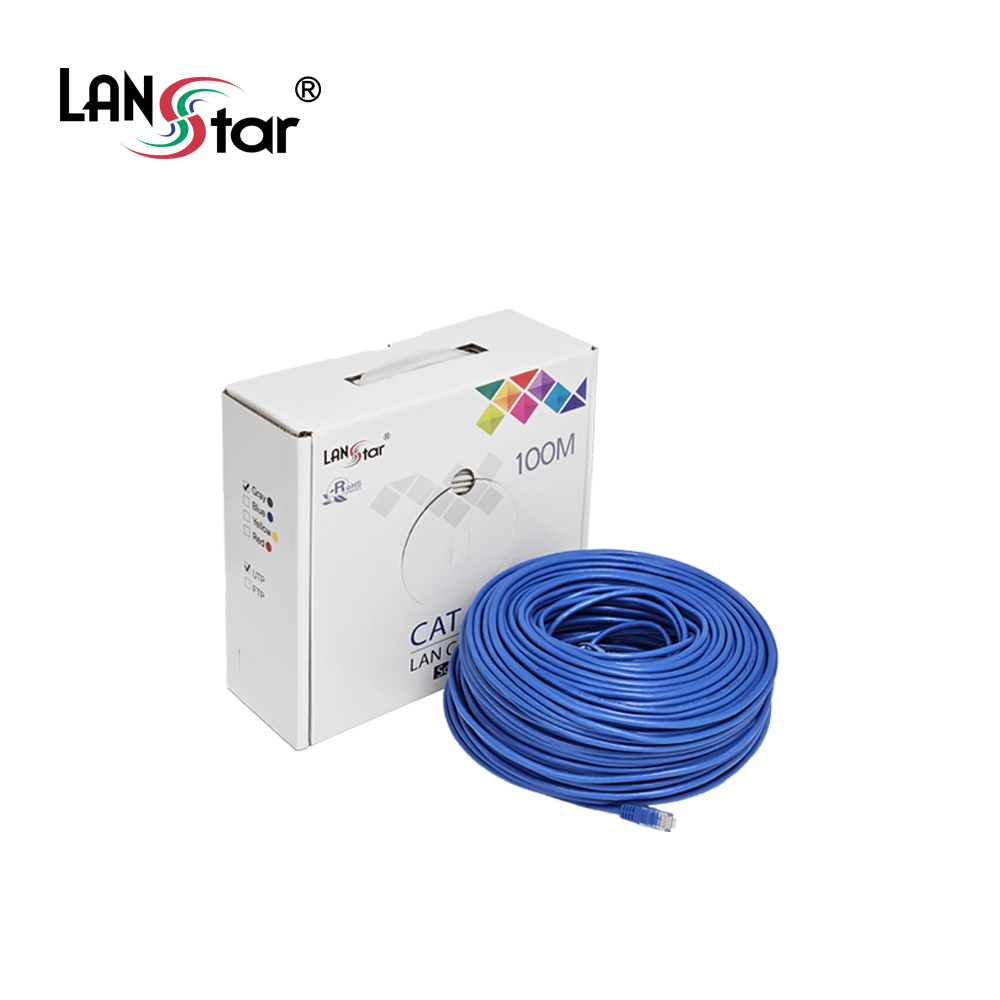 랜스타 UTP 랜케이블 인터넷 선 연결 CAT5E 100M (LS-5UTP-100MBL) - 상품 이미지