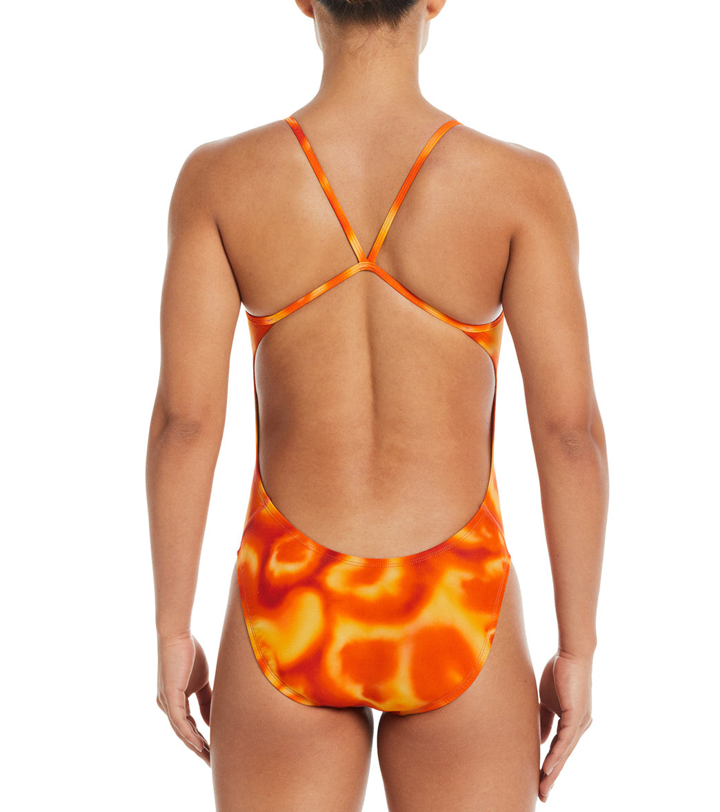 Nike Swim Digi Haze Cut Out One Piece Team Orange, 26 - 상품 이미지