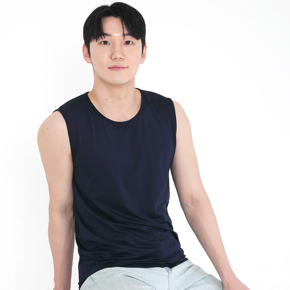 에이원 남성 다크솔리드 쿨론 스포츠 머슬 런닝 헬스장 나시 - 상세 이미지 2