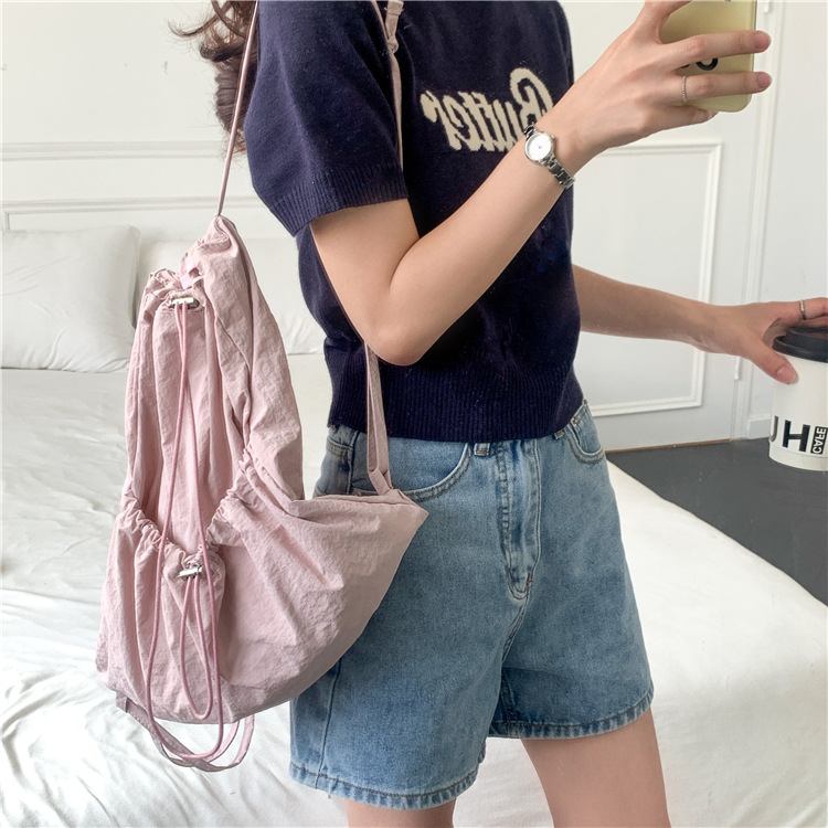 여성백팩 스트링 대학생 데일리 경량 나일론 가벼운 미니 가방 이미지 8