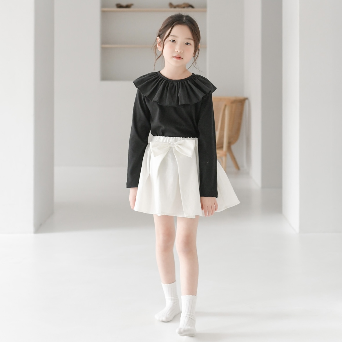 마들렌 프릴 티셔츠 아동 여아 유아 키즈 어린이 긴팔 기본티 봄 가을 초등학생 이미지 8